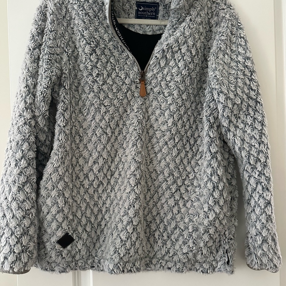 Simply Southern Black and Gray Textured Pullover